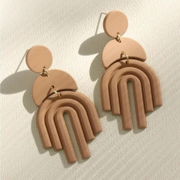 🎈4 LISTINGS FOR $20 Rainbow earrings | drop earnings | geometric earrings - Picture 2 of 7